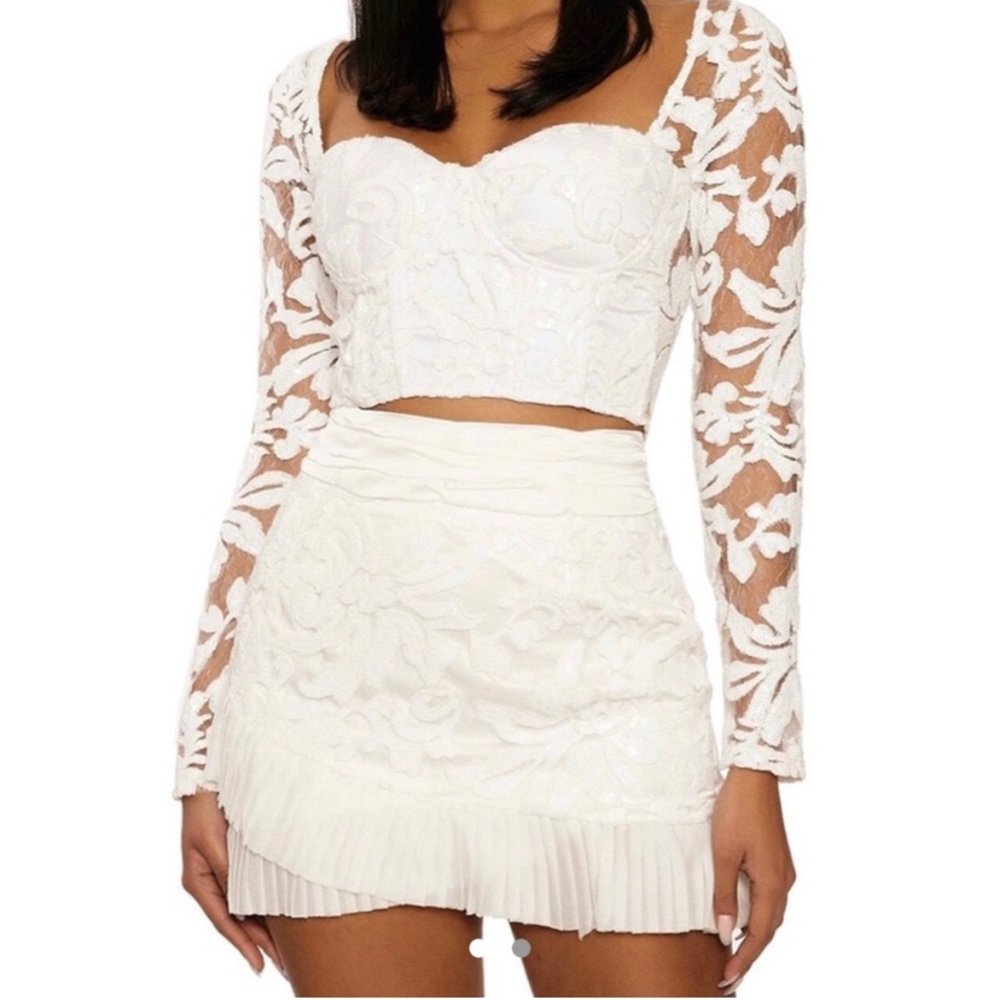 Naked Wardrobe two piece white outfit